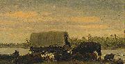 Albert Bierstadt Nooning on the Platte painting
